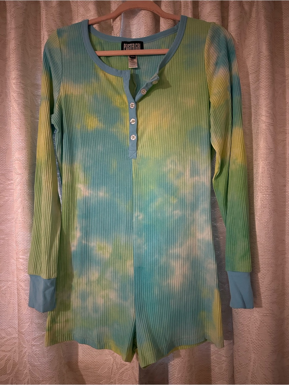 POSTER GIRL Blue and Green Romper